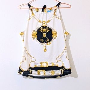 J. McLaughlin Maria Halter Top Equestrian Print